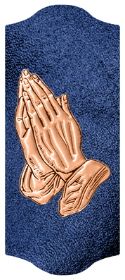 DARAY-C-516-CP-SH-BL Copper Praying Hands Shimmer Blue